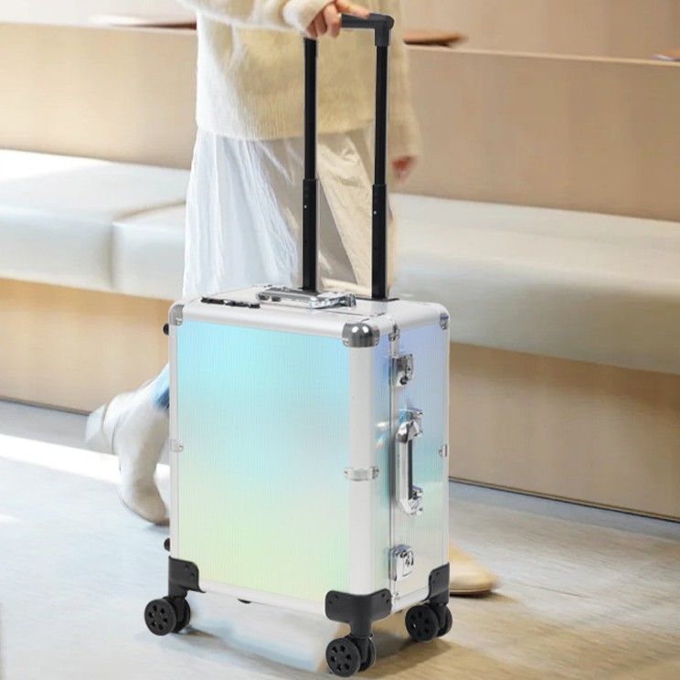 メイクボックス 白 キャスター・LEDライト・ミラー付き 多機能コスメ収納