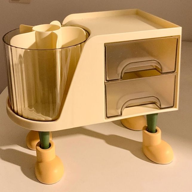 透明引き出し付きメイクボックス卓上化粧品収納