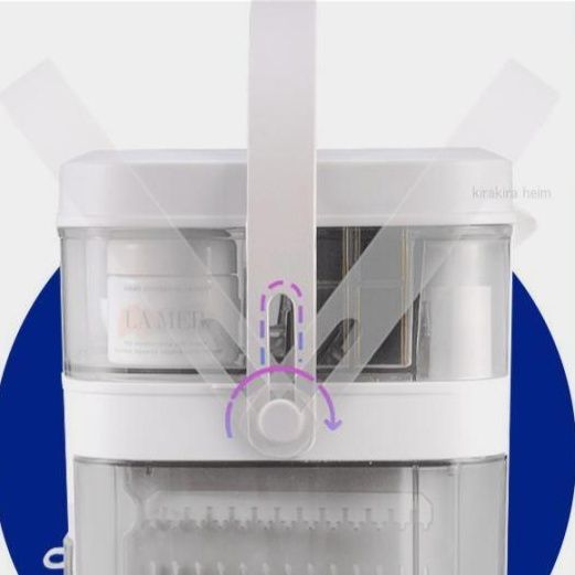 メイクボックス　白色メイクボックス鏡付き大容量収納