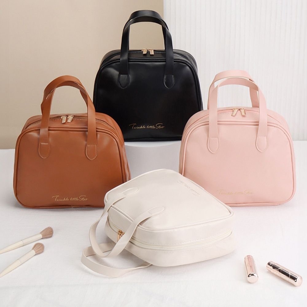 メイクボックス　合成皮革メイクボックス 大容量  コスメポーチ