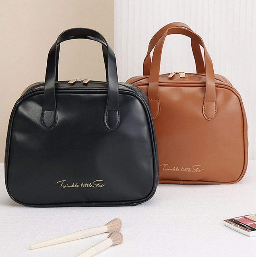 メイクボックス　合成皮革メイクボックス 大容量  コスメポーチ