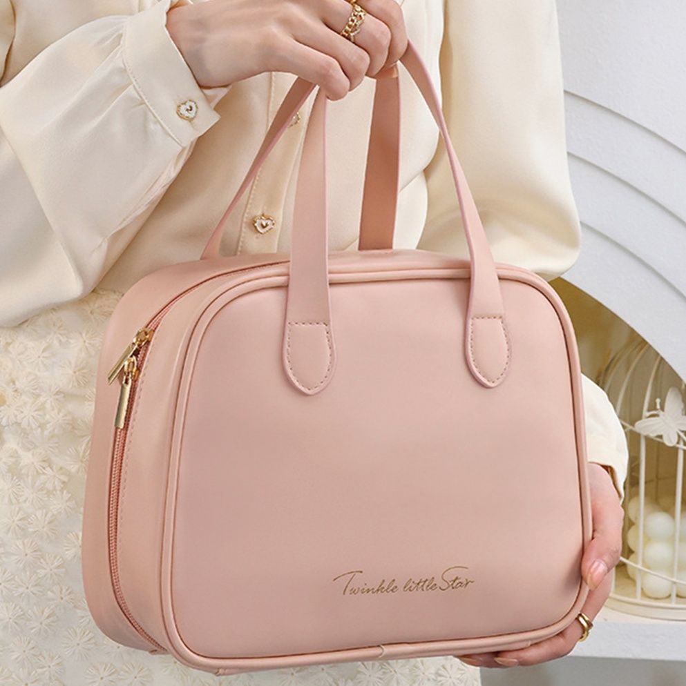 メイクボックス　合成皮革メイクボックス 大容量  コスメポーチ