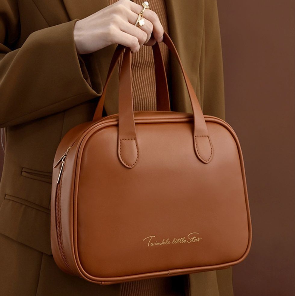 メイクボックス　合成皮革メイクボックス 大容量  コスメポーチ