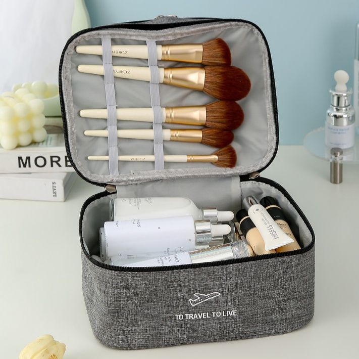 メイクボックス 二段式大容量化粧品収納ポーチ