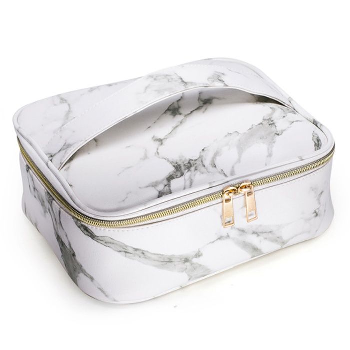 メイクボックス 大理石柄コンパクト化粧品収納ケース