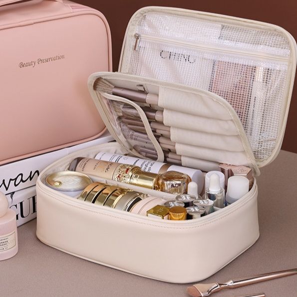 メイクボックス コンパクト化粧品収納ポーチ