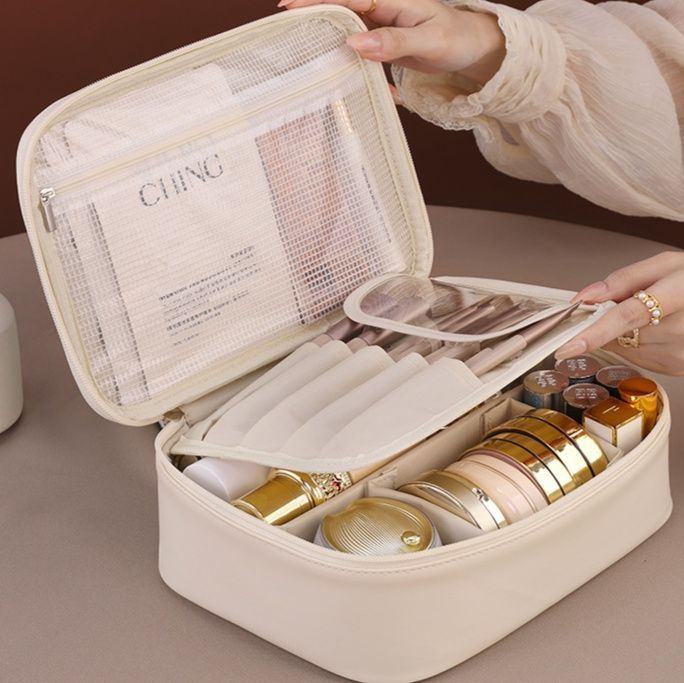 メイクボックス コンパクト化粧品収納ポーチ