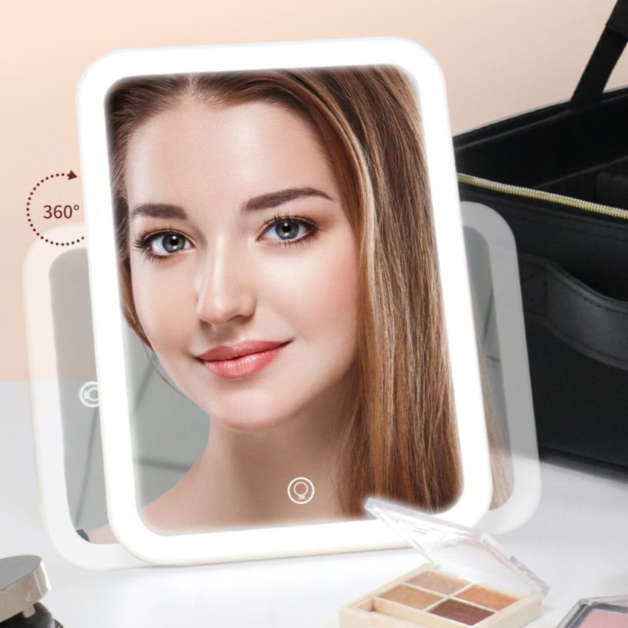 メイクボックス 発光ダイオード鏡付き大容量化粧品収納ケース