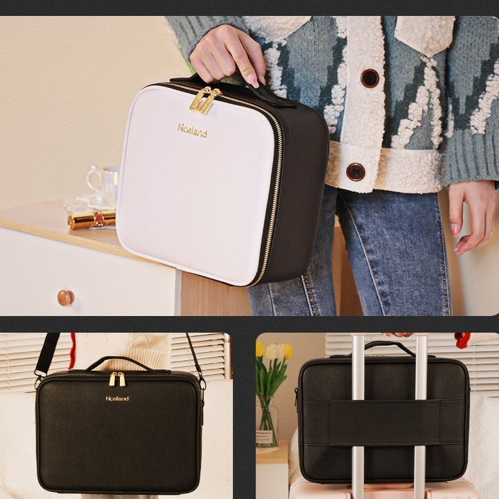 メイクボックス 明かり付き鏡搭載多機能化粧品収納ボックス