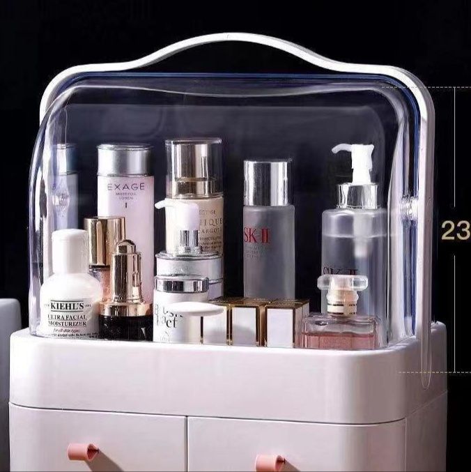 メイクボックス 防塵蓋付き大容量引き出し式化粧品収納ボックス