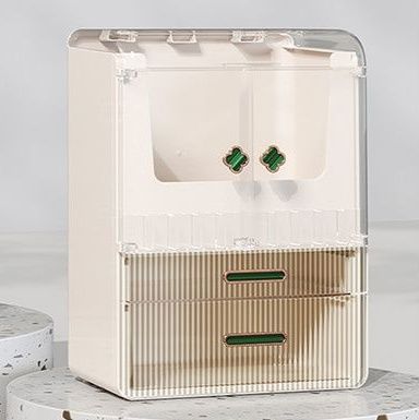 メイクボックス 透明蓋付き大容量縦型化粧品収納ケース