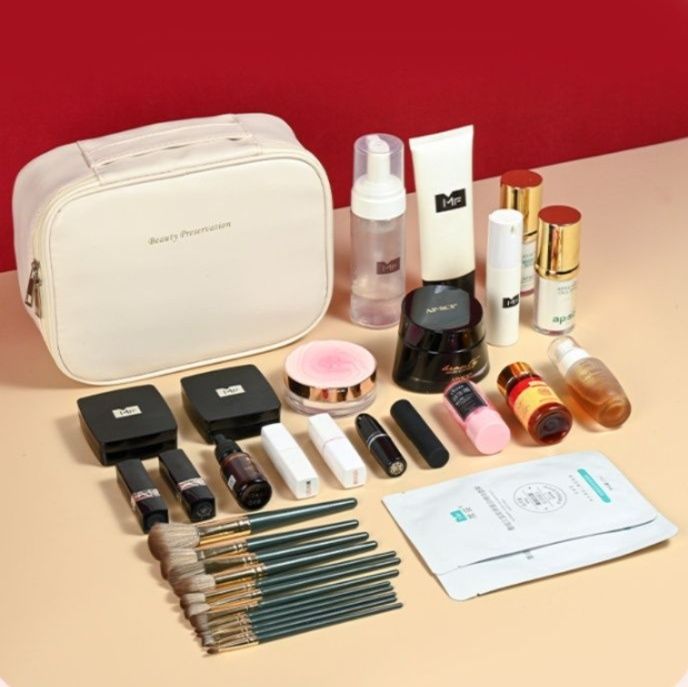 メイクボックス 大容量多機能仕切り付きシンプルメイクボックス