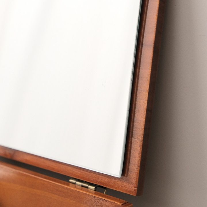 メイクボックス ミラー付き二段式木製収納ボックス