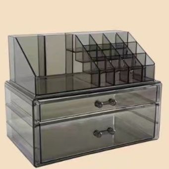 メイクボックス 三段引き出し付き透明化粧品収納ケース