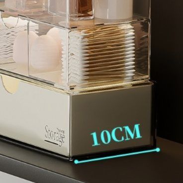 メイクボックス 透明引き出し付き卓上化粧品収納ケース