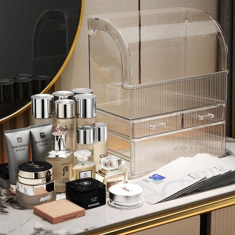 メイクボックス 多段引き出し付き透明化粧品収納ボックス