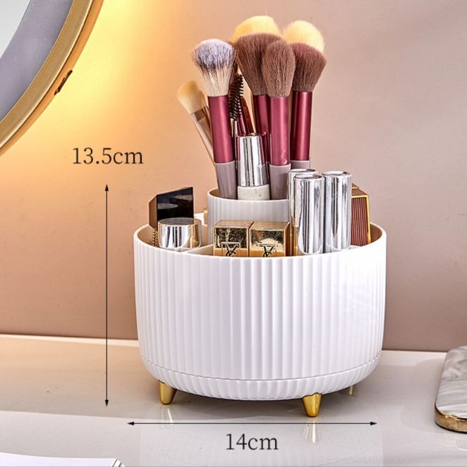 メイクボックス 回転式多段収納コスメオーガナイザー脚付き