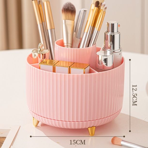 メイクボックス 回転式多段収納コスメオーガナイザー脚付き