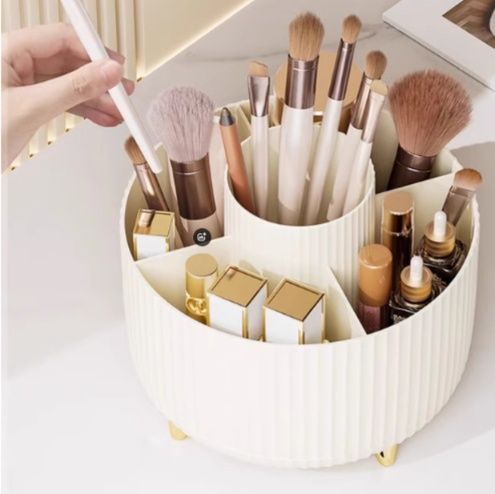 メイクボックス 回転式多段収納コスメオーガナイザー脚付き