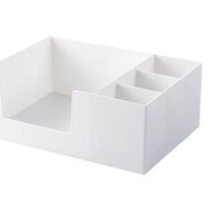 白い卓上メイクボックス 引き出し付き化粧品収納ケース