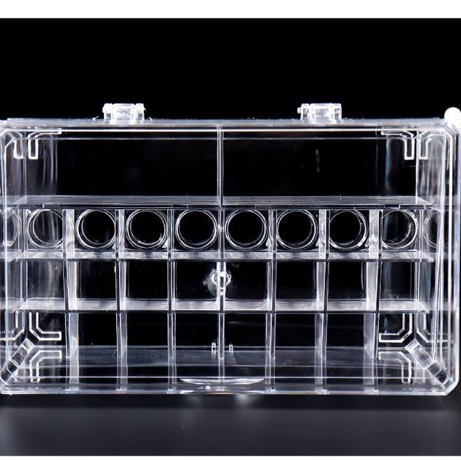 メイクボックス 透明アクリル口紅収納ボックス防塵蓋付き