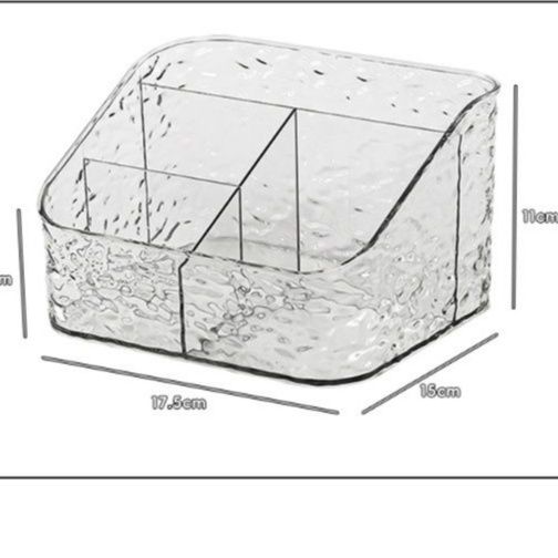 メイクボックス 水滴模様透明仕切り付き化粧品収納