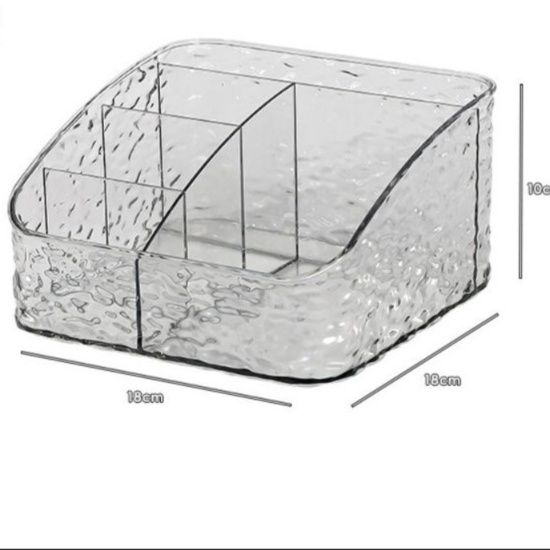 メイクボックス 水滴模様透明仕切り付き化粧品収納