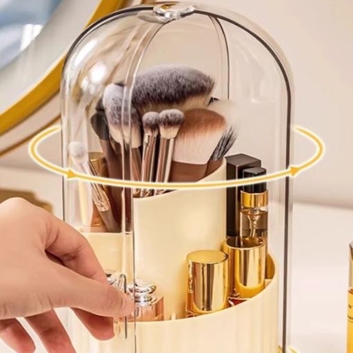 メイクボックス 透明ドーム型化粧ブラシ収納ケース
