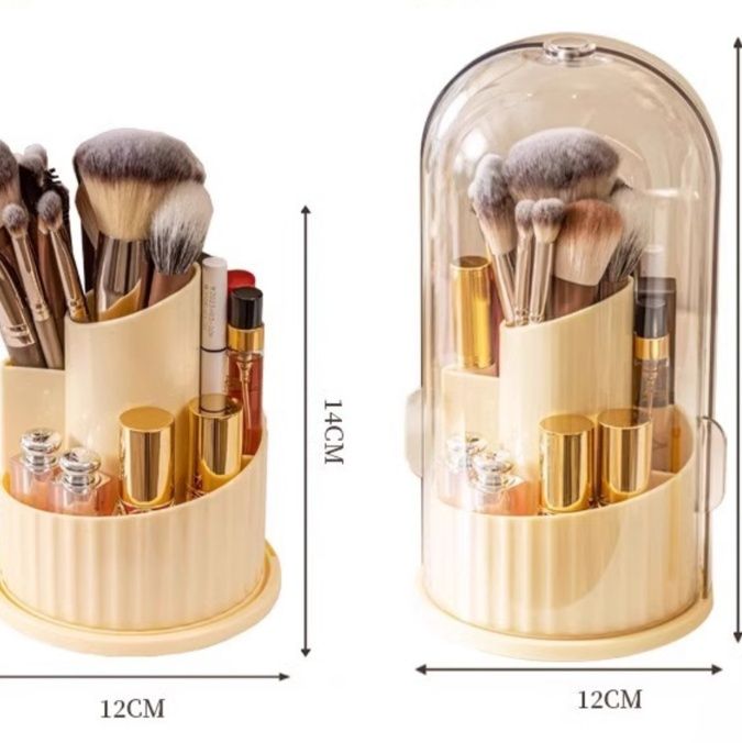 メイクボックス 透明ドーム型化粧ブラシ収納ケース