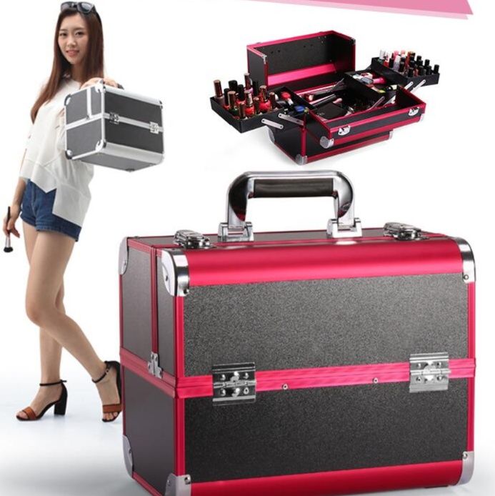 プロ仕様大容量メイクボックス黒化粧品収納ケース