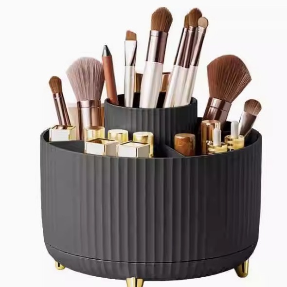 メイクボックス 回転式多段収納コスメオーガナイザー脚付き