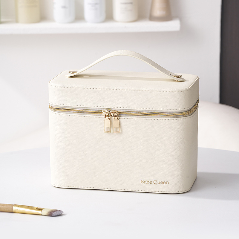 メイクボックス白 照明付き立体型化粧品収納ボックス