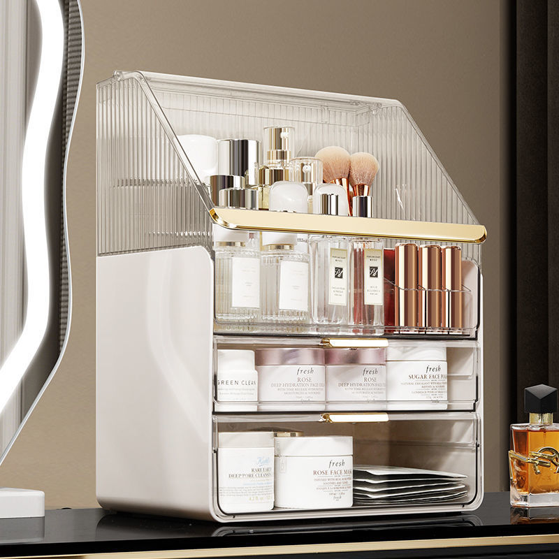 メイクボックス 透明アクリル製多段式収納メイクボックス