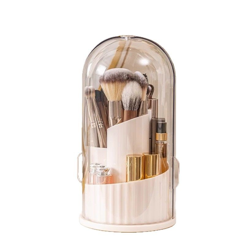 メイクボックス 透明ドーム型化粧ブラシ収納ケース
