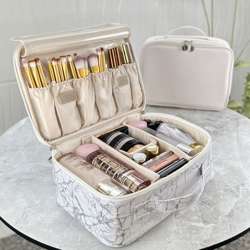 メイクボックス 防水加工旅行用化粧ポーチ大容量収納ケース