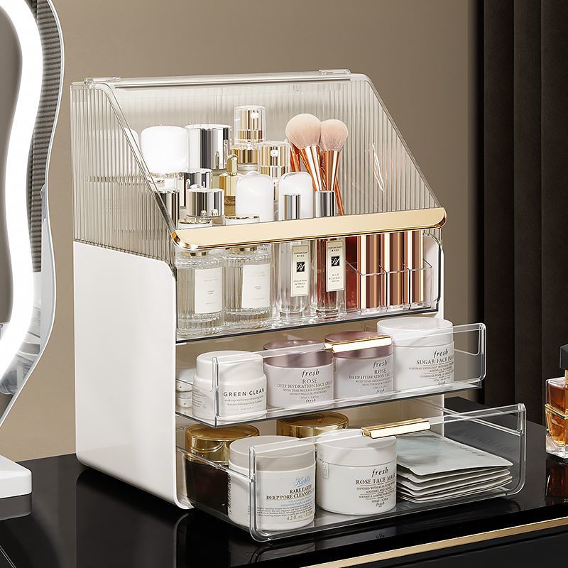 メイクボックス 透明アクリル製多段式収納メイクボックス