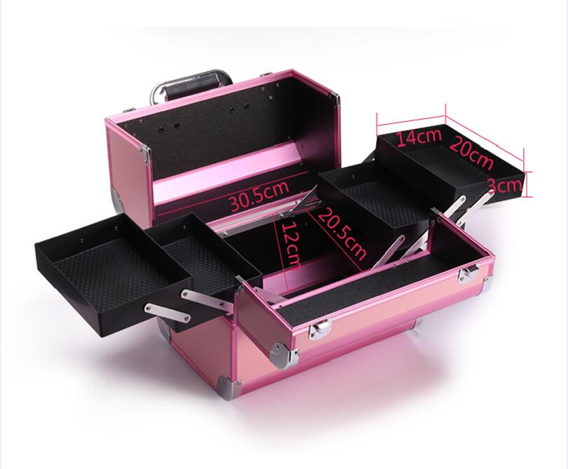 プロ仕様大容量メイクボックス黒化粧品収納ケース