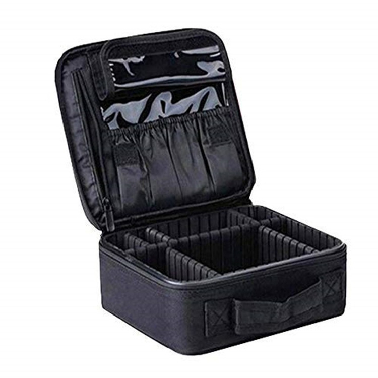 メイクボックス プロ仕様ブラシ収納付き大容量化粧品整理ケース