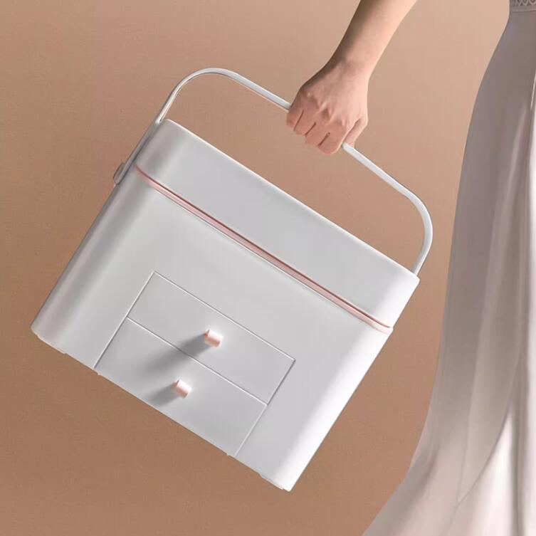 メイクボックス　鏡付き照明機能搭載メイクボックス