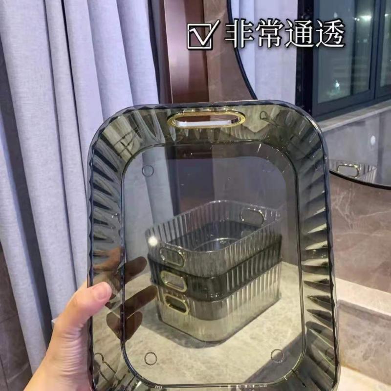 メイクボックス 取っ手付き透明収納ボックス化粧品整理ケース