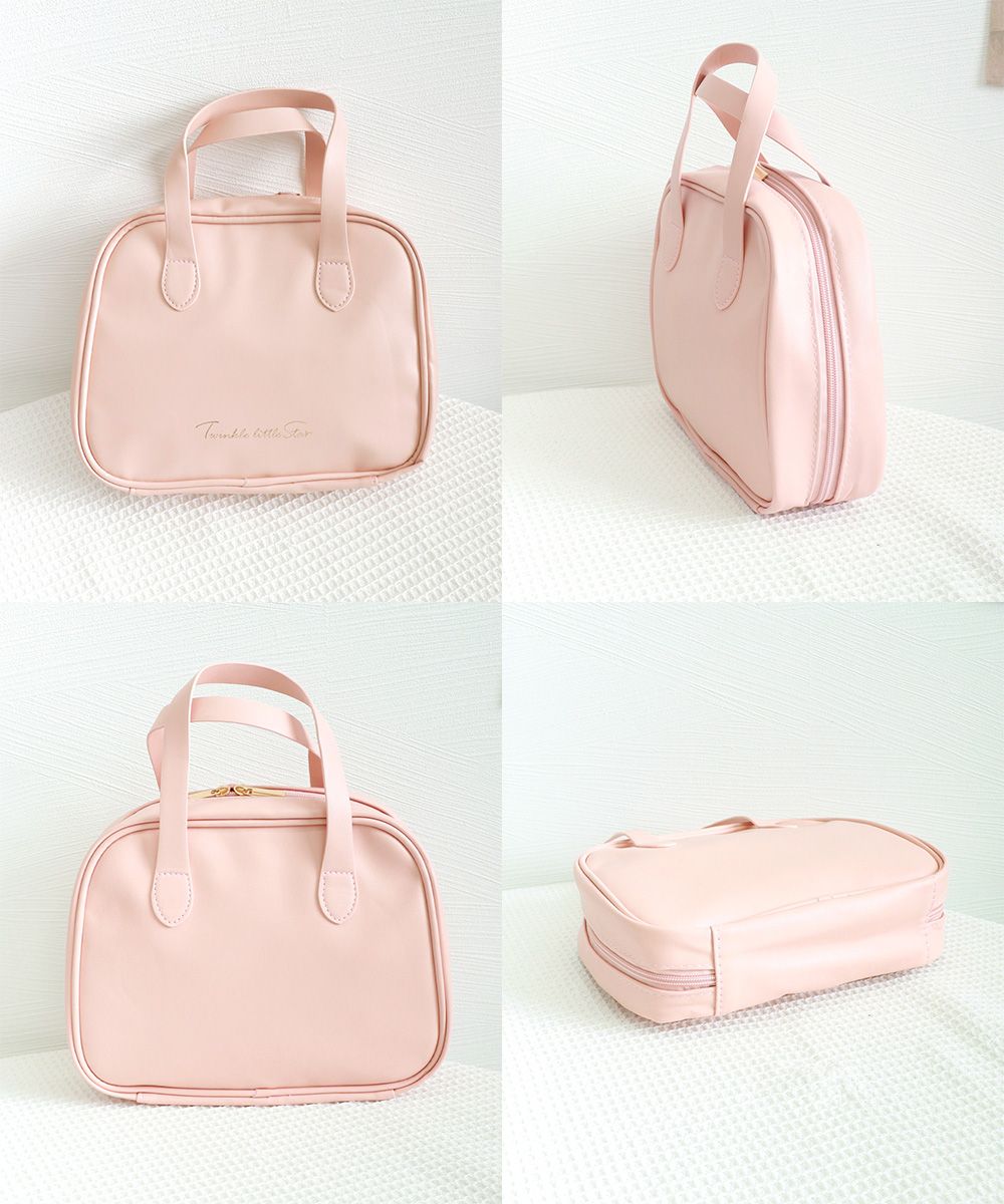 メイクボックス　合成皮革メイクボックス 大容量  コスメポーチ