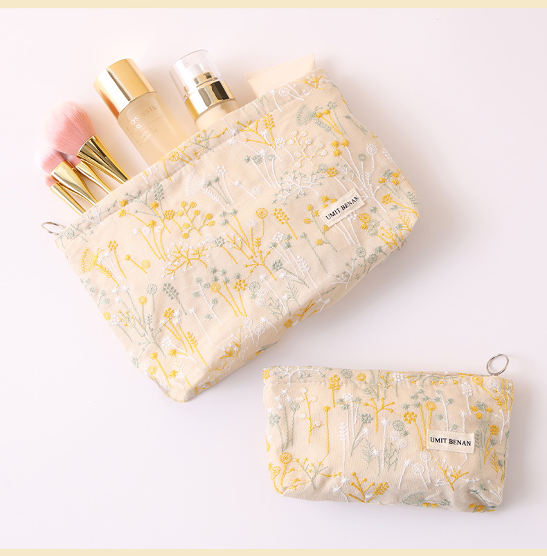メイクボックス 花刺繍の優美ポーチ
