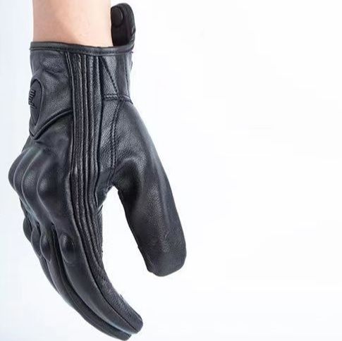 バイク　グローブ 本革製プロテクター付きライディンググローブ