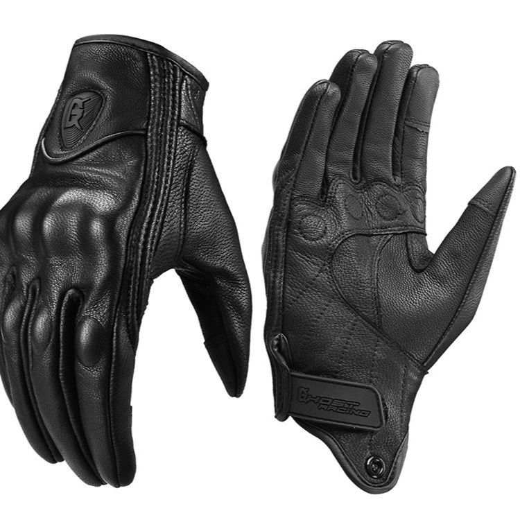バイク　グローブ 本格牛革製プロテクション機能付きライダーグローブ