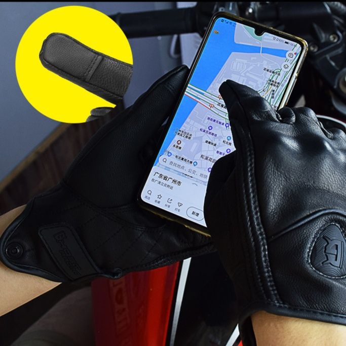 バイク　グローブ 本格牛革製プロテクション機能付きライダーグローブ