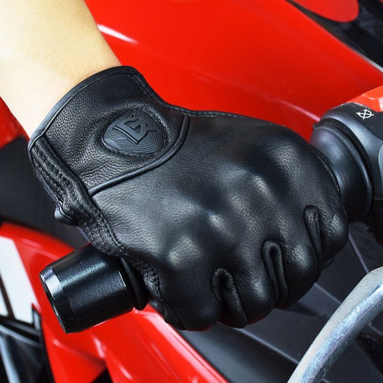 バイク　グローブ 本格牛革製プロテクション機能付きライダーグローブ