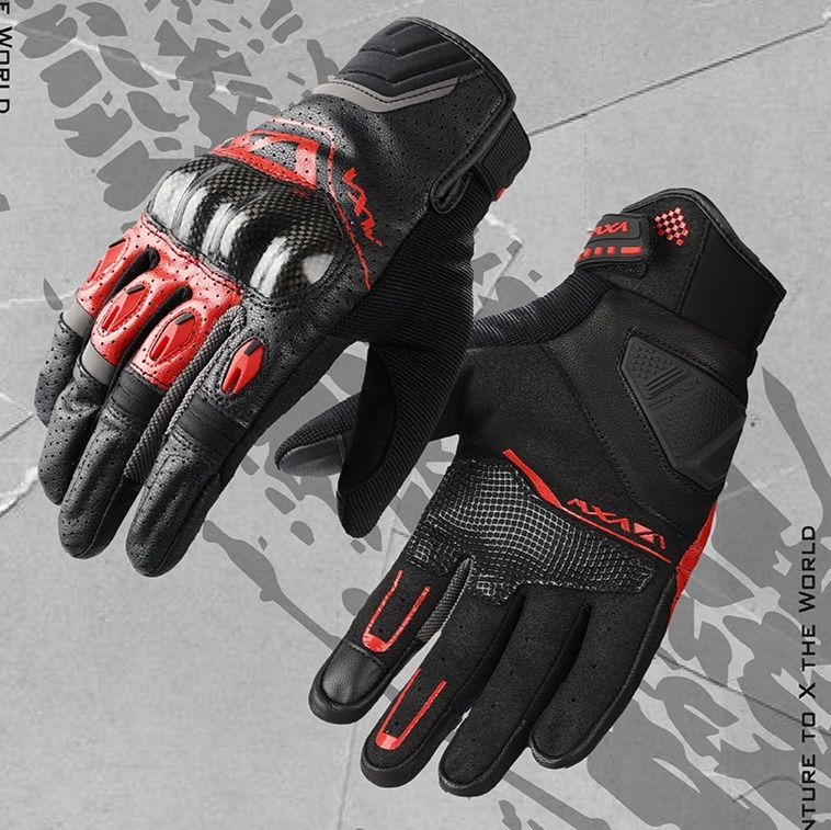 バイク　グローブ 炭素繊維強化ナックルプロテクター付き本革バイクグローブ