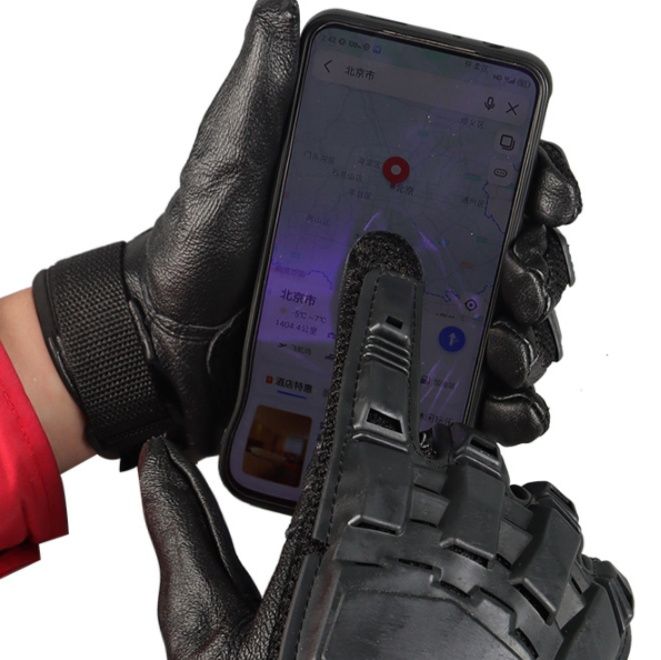 バイク　グローブ プロテクター付き革製バイクグローブ