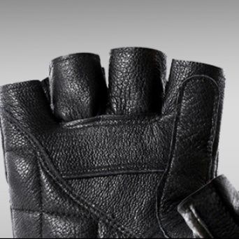 バイク　グローブ 本革製指切りバイクプロテクトグローブ