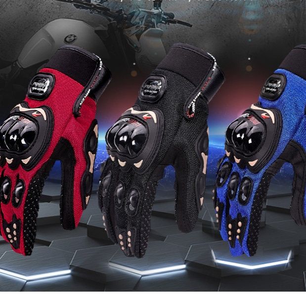 バイク　グローブ 硬質プロテクター付き通気性　革